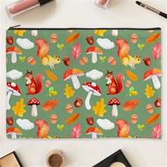 Autumn Seamless Background Leaves Wallpaper Texture Cosmetic Bag (xxxl) by Wegoenart