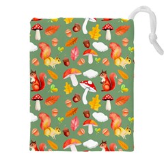 Autumn Seamless Background Leaves Wallpaper Texture Drawstring Pouch (5xl) by Wegoenart