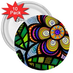 Flower Flora Plant Nature Botanical Leaves Leaf 3  Buttons (10 Pack)  by Wegoenart