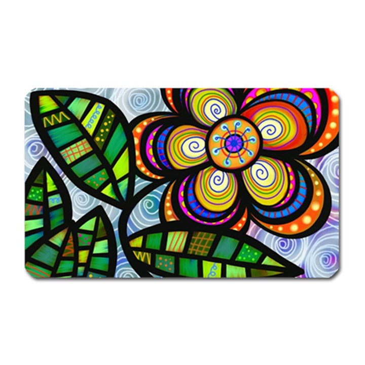 Flower Flora Plant Nature Botanical Leaves Leaf Magnet (Rectangular)