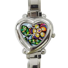 Flower Flora Plant Nature Botanical Leaves Leaf Heart Italian Charm Watch by Wegoenart