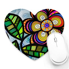 Flower Flora Plant Nature Botanical Leaves Leaf Heart Mousepad by Wegoenart