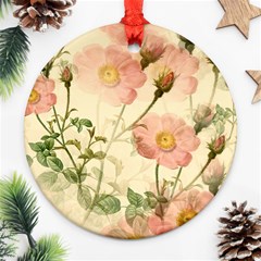 Flowers Petals Stem Bouquet Flora Floral Bloom Round Ornament (two Sides)