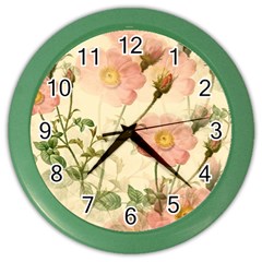 Flowers Petals Stem Bouquet Flora Floral Bloom Color Wall Clock by Wegoenart