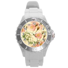 Flowers Petals Stem Bouquet Flora Floral Bloom Round Plastic Sport Watch (l) by Wegoenart