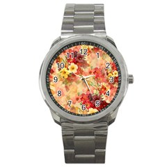 Seamless Pattern Textile Surface Luxury Vintage Sport Metal Watch by Wegoenart