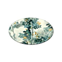 Vintage Retro Flowers Leaves Foliage Plants Sticker Oval (10 Pack) by Wegoenart