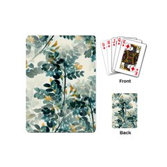 Vintage Retro Flowers Leaves Foliage Plants Playing Cards Single Design (mini)