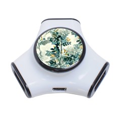 Vintage Retro Flowers Leaves Foliage Plants 3-port Usb Hub by Wegoenart