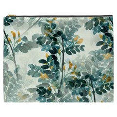 Vintage Retro Flowers Leaves Foliage Plants Cosmetic Bag (xxxl) by Wegoenart