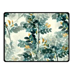 Vintage Retro Flowers Leaves Foliage Plants Double Sided Fleece Blanket (small)  by Wegoenart