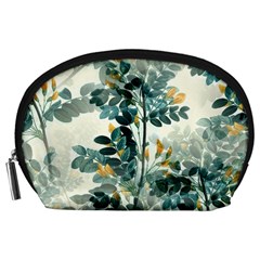 Vintage Retro Flowers Leaves Foliage Plants Accessory Pouch (large) by Wegoenart