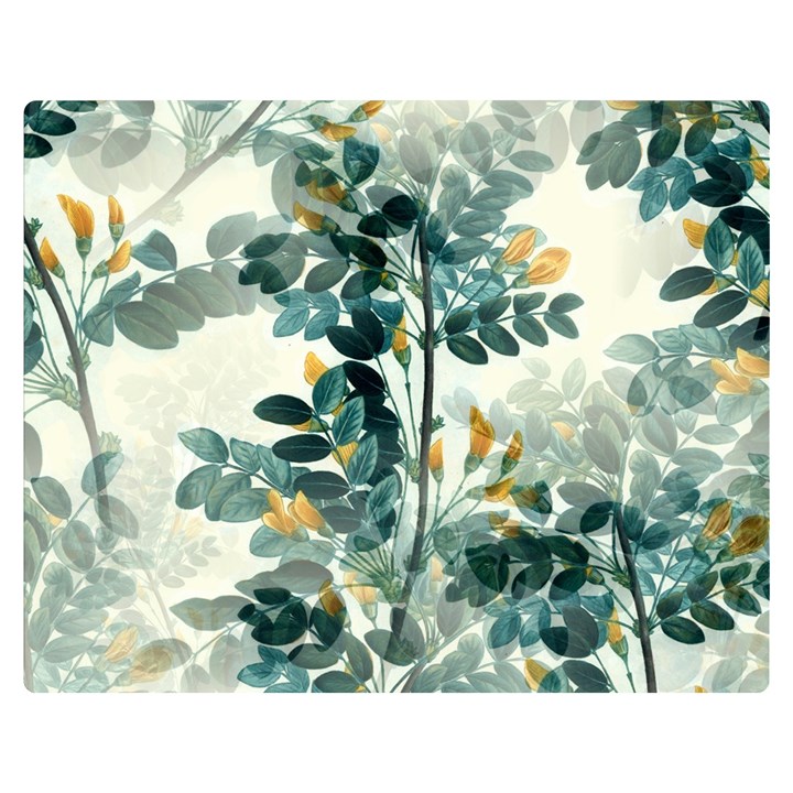 Vintage Retro Flowers Leaves Foliage Plants Double Sided Flano Blanket (Medium) 