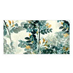 Vintage Retro Flowers Leaves Foliage Plants Satin Shawl 45  X 80  by Wegoenart