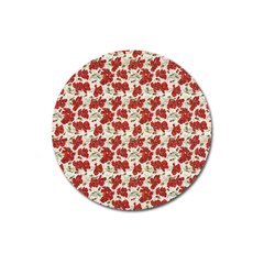 Flowers Poppies Red Magnet 3  (round) by Wegoenart