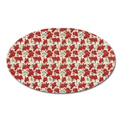 Flowers Poppies Red Oval Magnet by Wegoenart