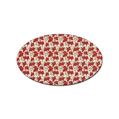 Flowers Poppies Red Sticker Oval (10 Pack)