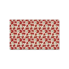 Flowers Poppies Red Sticker Rectangular (10 Pack)