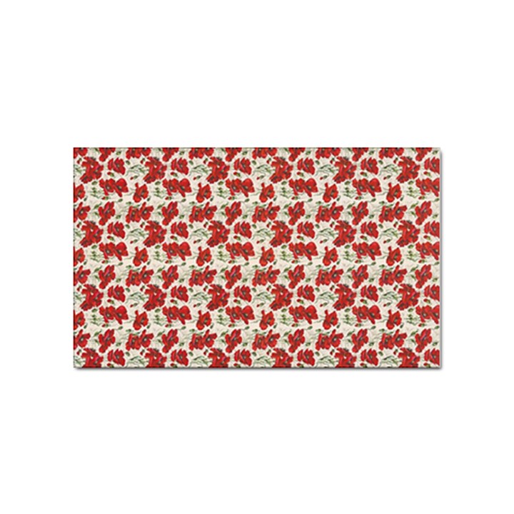 Flowers Poppies Red Sticker Rectangular (10 pack)