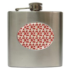 Flowers Poppies Red Hip Flask (6 Oz) by Wegoenart