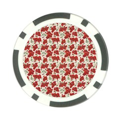 Flowers Poppies Red Poker Chip Card Guard (10 Pack) by Wegoenart