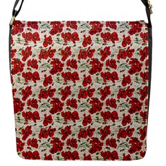 Flowers Poppies Red Flap Closure Messenger Bag (s) by Wegoenart