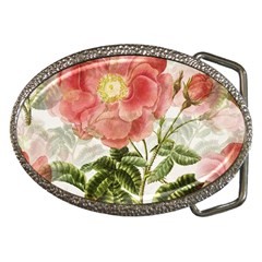 Flowers Vintage Background Retro Floral Stem Belt Buckles by Wegoenart