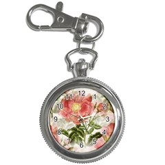 Flowers Vintage Background Retro Floral Stem Key Chain Watches by Wegoenart