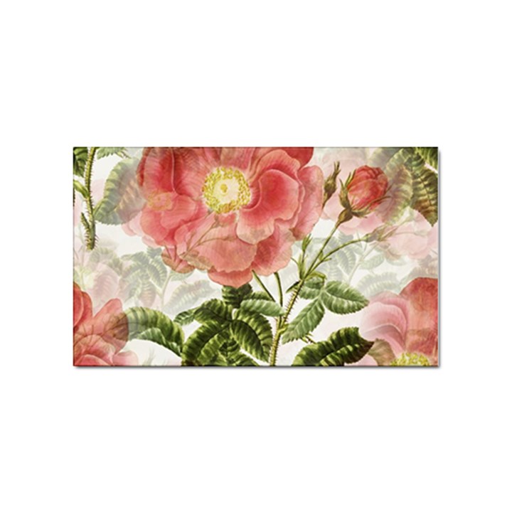 Flowers Vintage Background Retro Floral Stem Sticker (Rectangular)