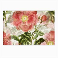 Flowers Vintage Background Retro Floral Stem Postcards 5  X 7  (pkg Of 10)