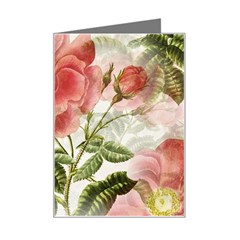 Flowers Vintage Background Retro Floral Stem Mini Greeting Card