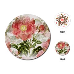 Flowers Vintage Background Retro Floral Stem Playing Cards Single Design (round)