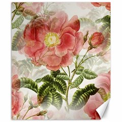 Flowers Vintage Background Retro Floral Stem Canvas 8  X 10  by Wegoenart