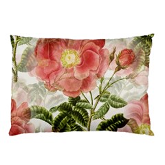 Flowers Vintage Background Retro Floral Stem Pillow Case by Wegoenart