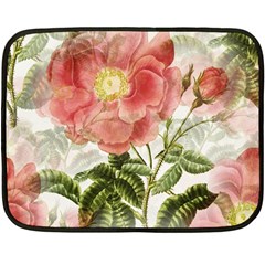 Flowers Vintage Background Retro Floral Stem Double Sided Fleece Blanket (mini)  by Wegoenart