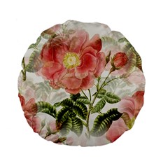 Flowers Vintage Background Retro Floral Stem Standard 15  Premium Flano Round Cushions by Wegoenart