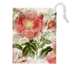 Flowers Vintage Background Retro Floral Stem Drawstring Pouch (4xl) by Wegoenart