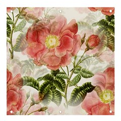 Flowers Vintage Background Retro Floral Stem Banner And Sign 4  X 4  by Wegoenart