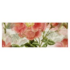 Flowers Vintage Background Retro Floral Stem Banner And Sign 8  X 3  by Wegoenart