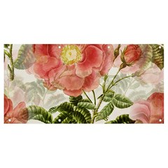 Flowers Vintage Background Retro Floral Stem Banner And Sign 8  X 4  by Wegoenart