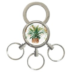 Pineapple Pattern Background Seamless Vintage 3-ring Key Chain by Wegoenart