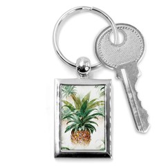 Pineapple Pattern Background Seamless Vintage Key Chain (rectangle) by Wegoenart