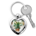 Pineapple Pattern Background Seamless Vintage Key Chain (Heart) Front