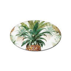 Pineapple Pattern Background Seamless Vintage Sticker (oval)