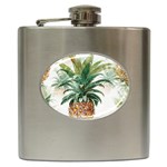 Pineapple Pattern Background Seamless Vintage Hip Flask (6 oz) Front