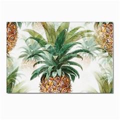 Pineapple Pattern Background Seamless Vintage Postcard 4 x 6  (pkg Of 10) by Wegoenart