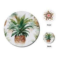 Pineapple Pattern Background Seamless Vintage Playing Cards Single Design (round)