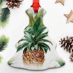 Pineapple Pattern Background Seamless Vintage Christmas Tree Ornament (two Sides)