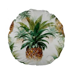 Pineapple Pattern Background Seamless Vintage Standard 15  Premium Flano Round Cushions by Wegoenart