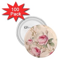 Roses Plants Vintage Retro Flowers Pattern 1 75  Buttons (100 Pack)  by Wegoenart